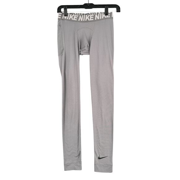 Nike‎ Grey Dri Fit Utility Gunsmoke Base Layer Training Tights Mens Size Small - Picture 1 of 9
